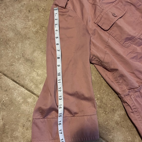 LOFT Plus Peplum Utility Jacket Pockets ¾ Sleeves 100% Cotton Size 18 - Picture 10 of 11